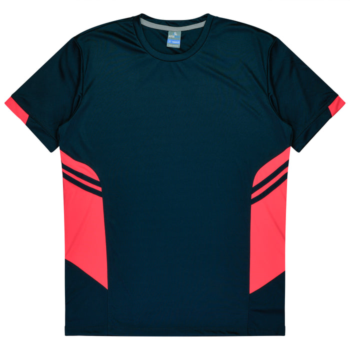 TASMAN MENS TEES - NAVY/NEON PINK