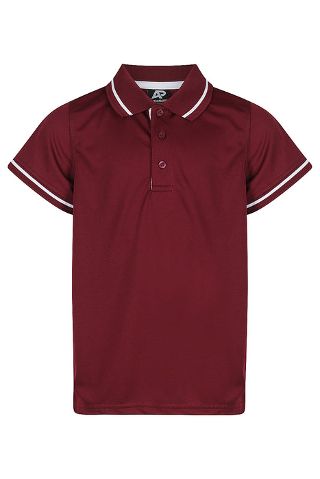 COTTESLOE KIDS POLOS - MAROON/WHITE