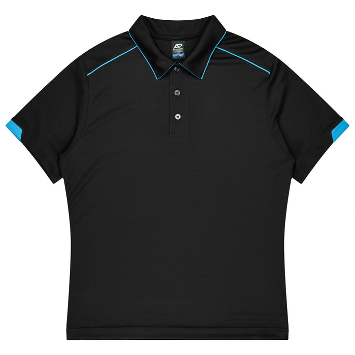 CURRUMBIN KIDS POLOS - BLACK/CYAN