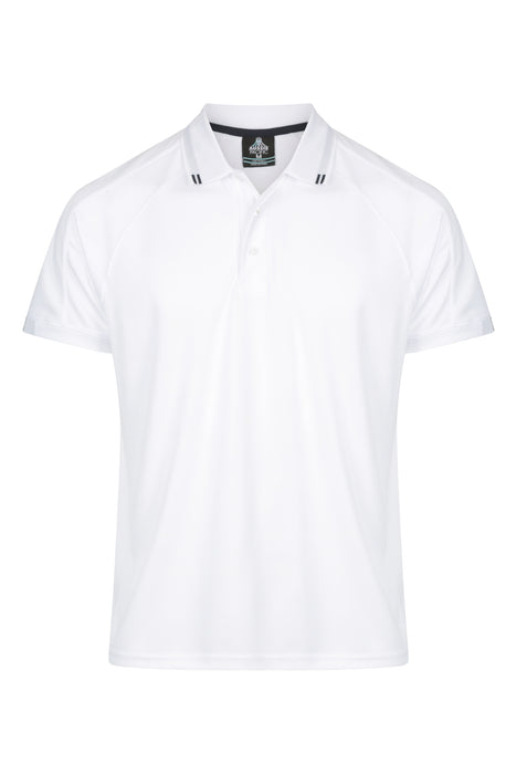 FLINDERS MENS POLOS - WHITE/NAVY