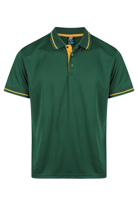 COTTESLOE MENS POLOS - BOTTLE/GOLD