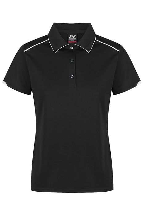 CURRUMBIN LADY POLOS - BLACK/WHITE