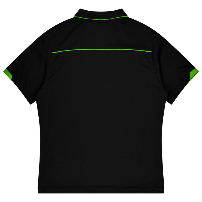 CURRUMBIN KIDS POLOS - BLACK/KAWA GREEN