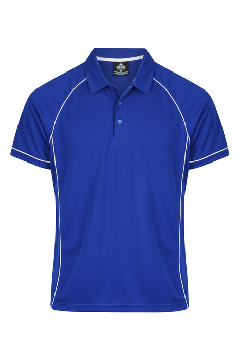 ENDEAVOUR MENS POLOS - ROYAL/WHITE