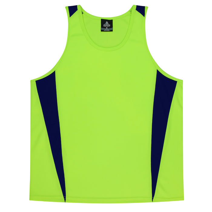 EUREKA MENS SINGLETS - YELLOW/NAVY