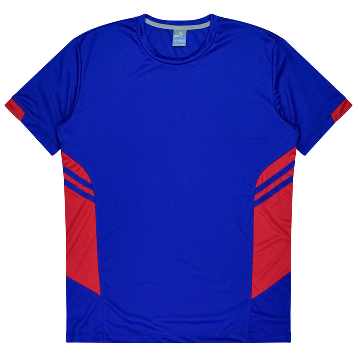 TASMAN MENS TEES - ROYAL/RED