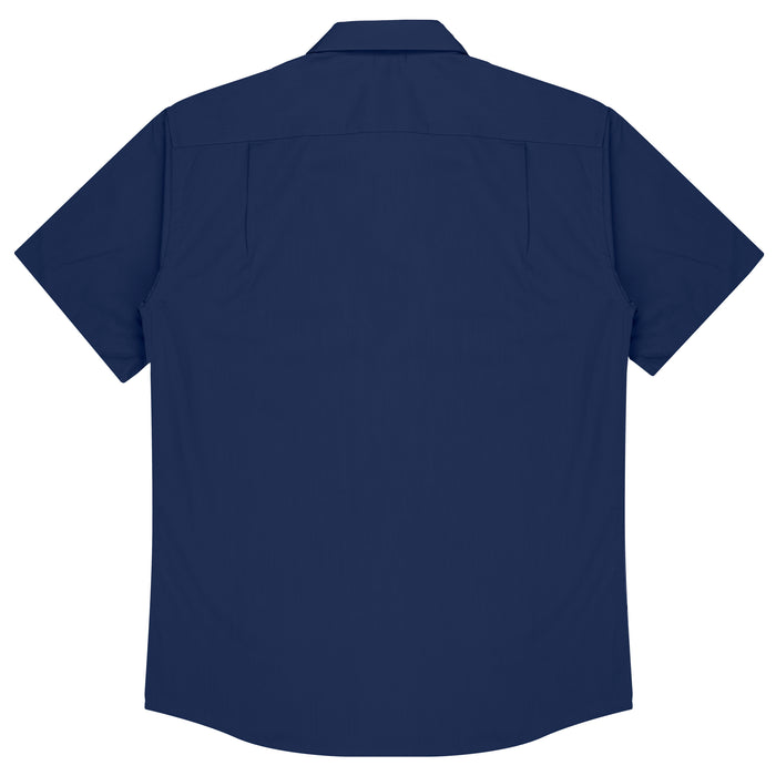 MOSMAN MENS SHIRT SHORT SLEEVE - NAVY