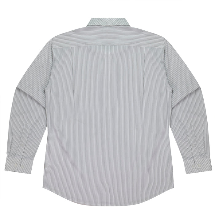 BAYVIEW MENS SHIRT LONG SLEEVE - WHITE/SILVER