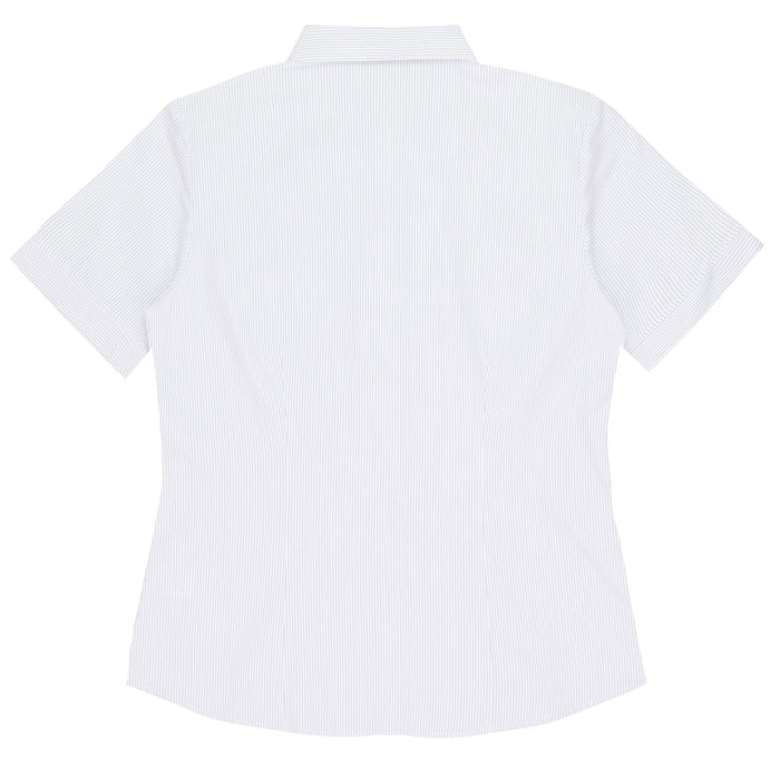 HENLEY LADY SHIRT SHORT SLEEVE - WHITE/PURPLE