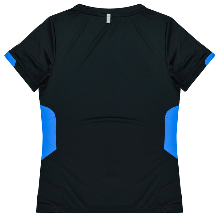 TASMAN LADY TEES - BLACK/CYAN