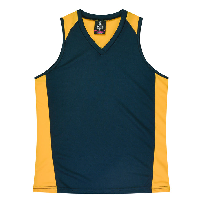 PREMIER LADY SINGLETS - NAVY/GOLD