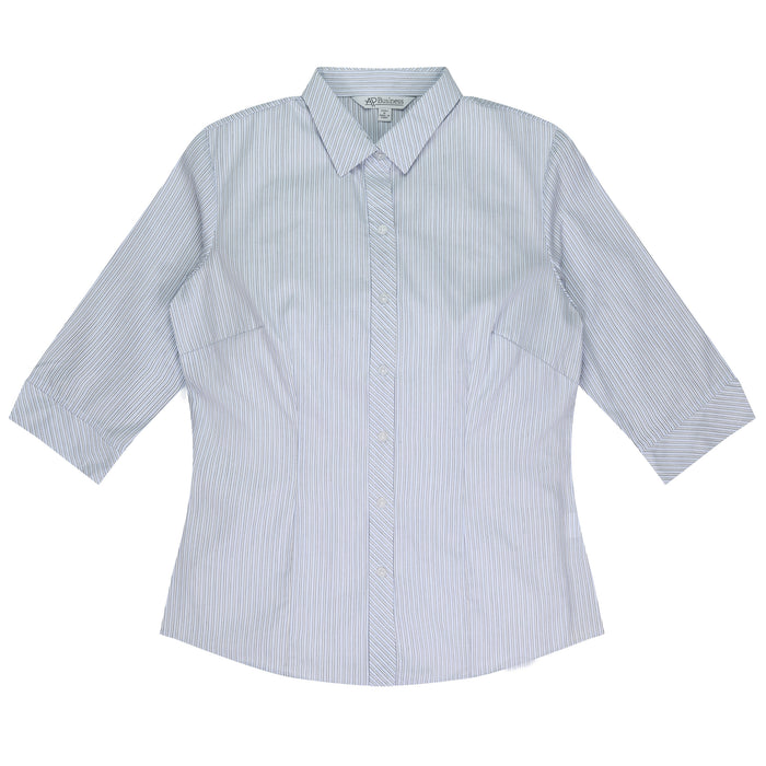 BAYVIEW LADY SHIRT 3/4 SLEEVE - WHITE/SKY