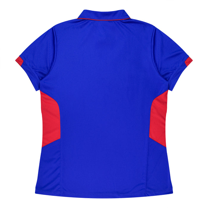 TASMAN LADY POLOS - ROYAL/RED