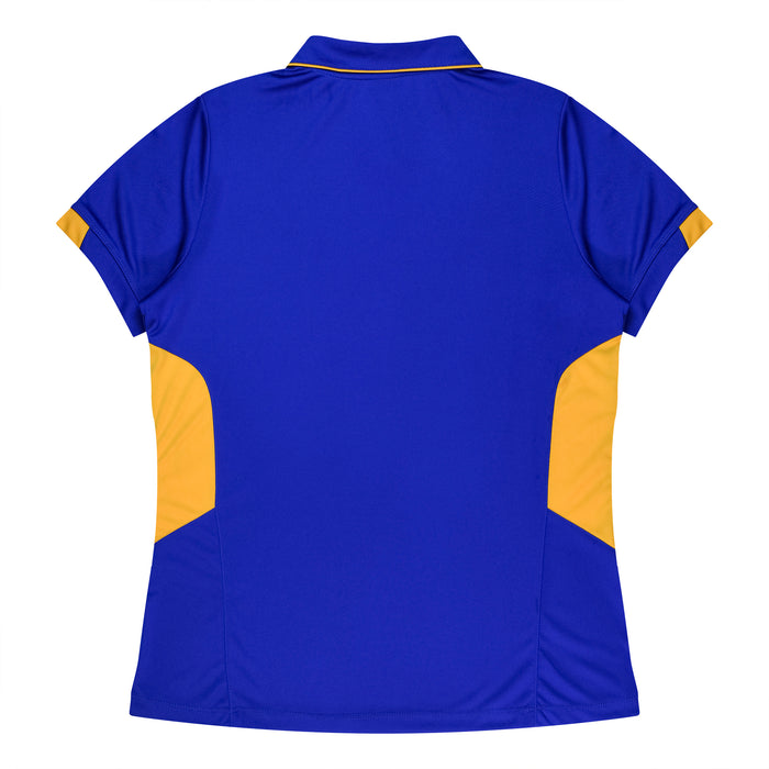 TASMAN LADY POLOS - ROYAL/GOLD