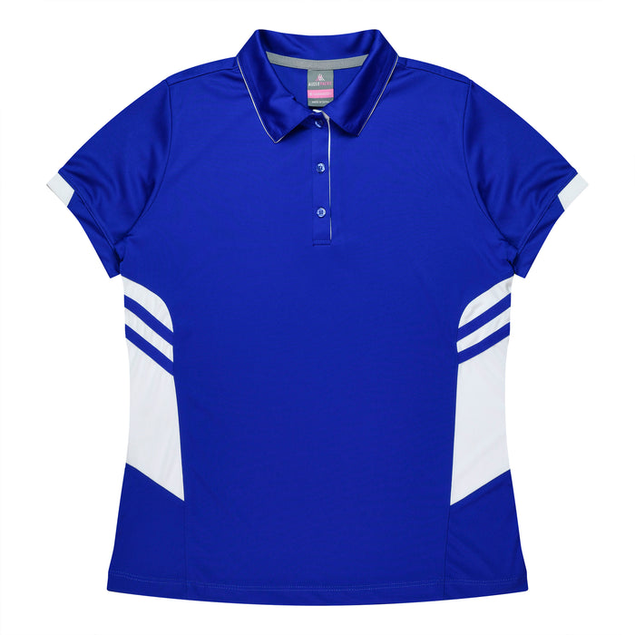 TASMAN LADY POLOS - ROYAL/WHITE