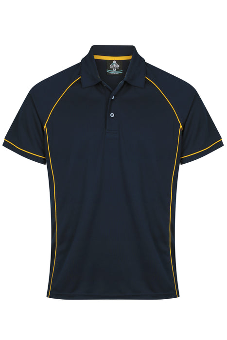 ENDEAVOUR MENS POLOS - NAVY/GOLD