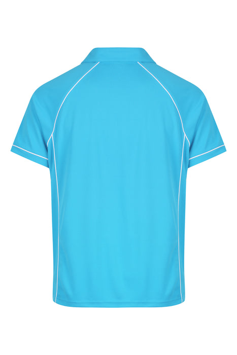 ENDEAVOUR MENS POLOS - PACIFIC BLUE/WHITE