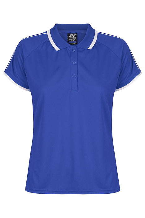 DOUBLE BAY LADY POLOS - ROYAL/WHITE