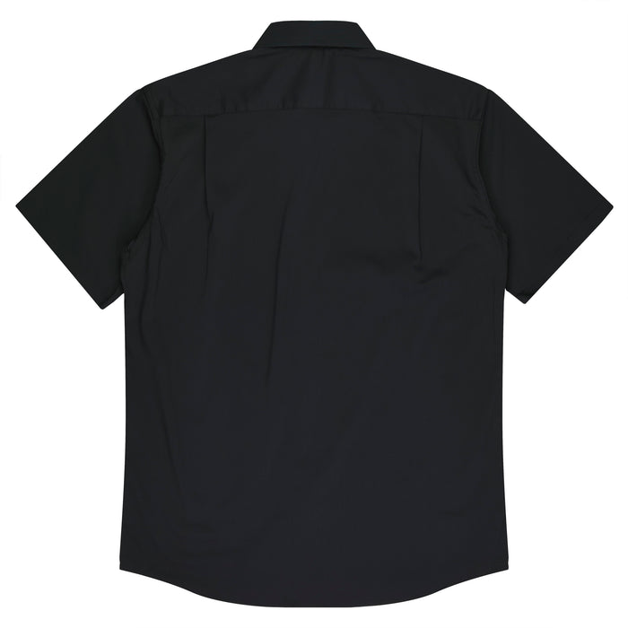 MOSMAN MENS SHIRT SHORT SLEEVE - BLACK