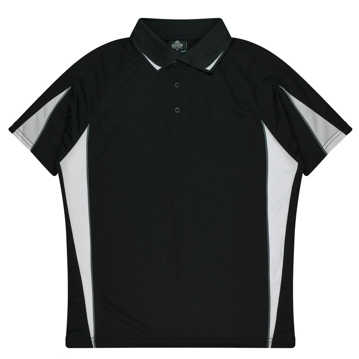 EUREKA MENS POLOS - BLACK/WHITE