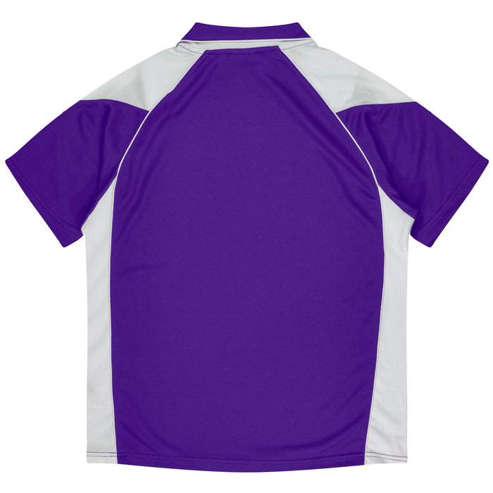 PREMIER MENS POLOS - PURPLE/WHITE