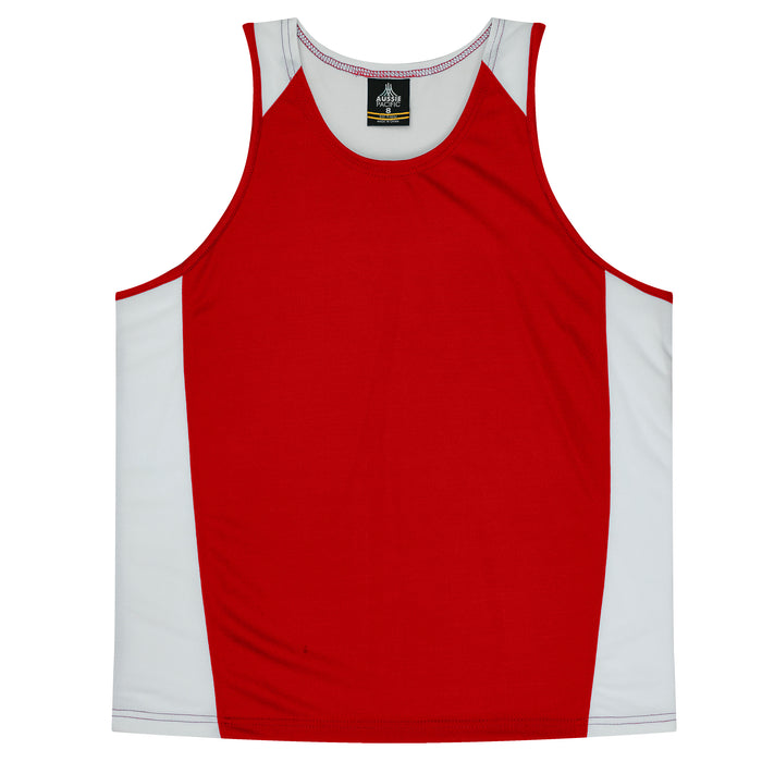 PREMIER KIDS SINGLETS - RED/WHITE