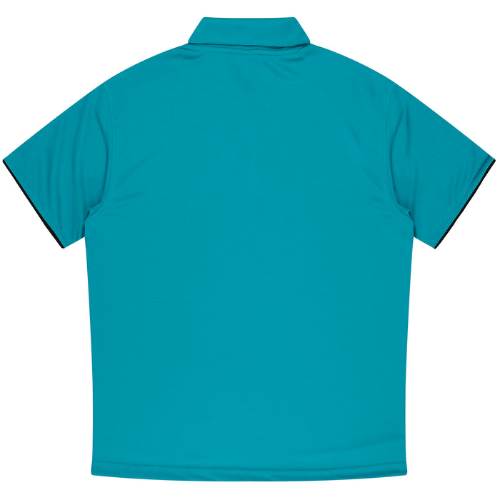 YARRA MENS POLOS - TEAL/BLACK