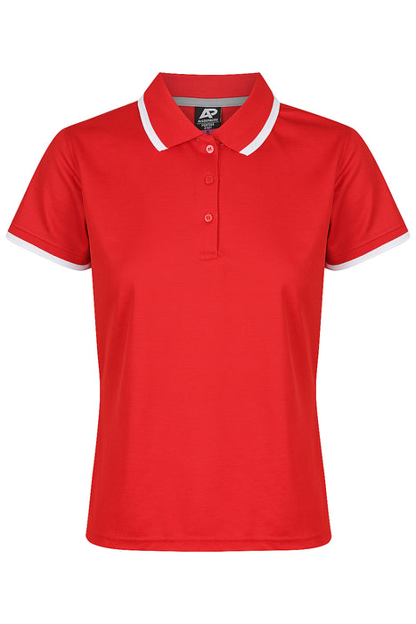 PORTSEA LADY POLOS - RED/WHITE