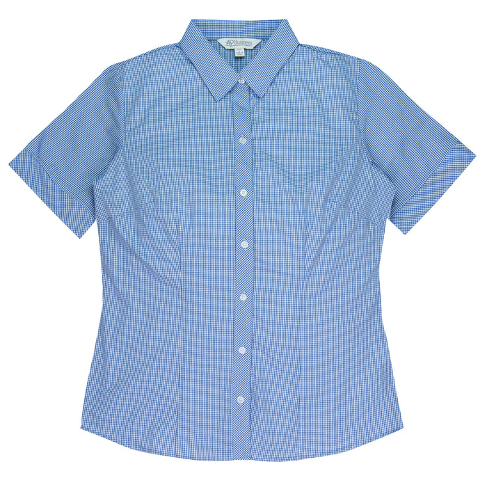 TOORAK LADY SHIRT SHORT SLEEVE - NAVY/WHITE