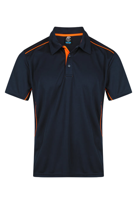 KURANDA MENS POLOS - NAVY/FLURO ORANGE