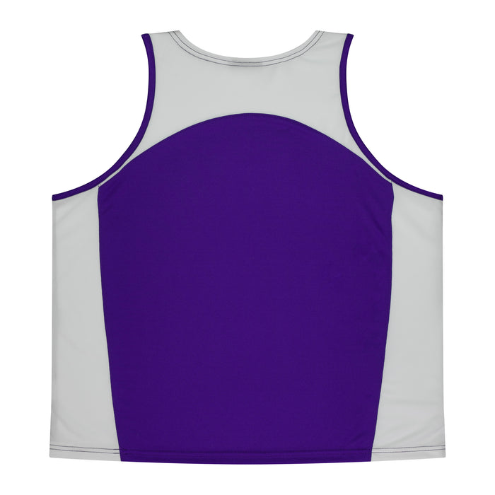 PREMIER MENS SINGLETS - PURPLE/WHITE