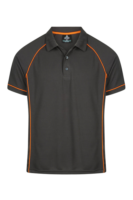 ENDEAVOUR MENS POLOS - SLATE/ORANGE