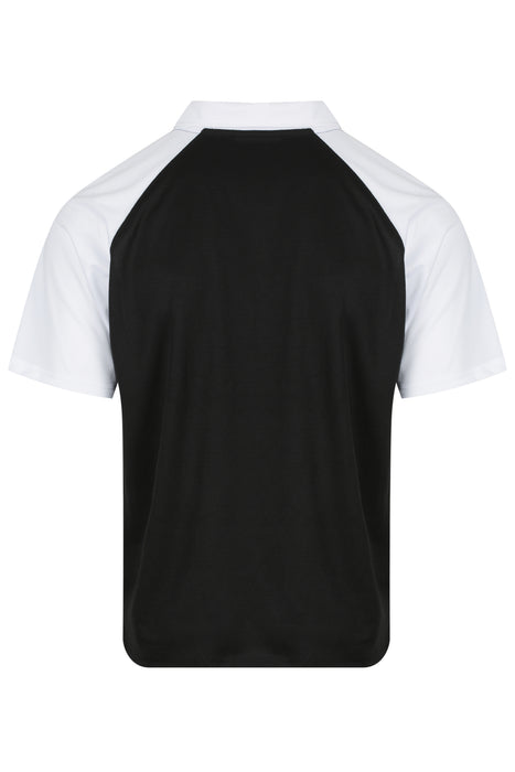 MANLY MENS POLOS - BLACK/WHITE