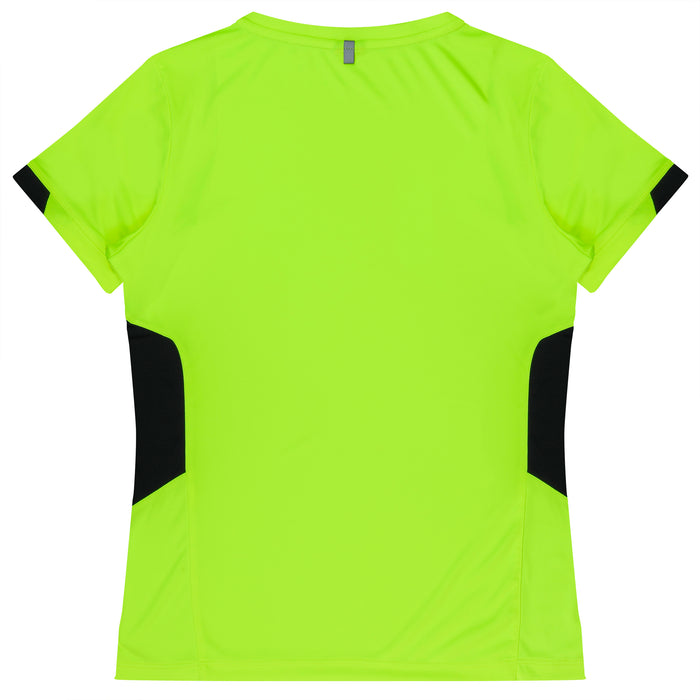 TASMAN LADY TEES - NEON YELLOW/BLACK