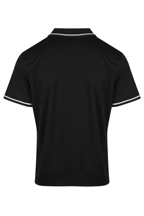 COTTESLOE MENS POLOS - BLACK/WHITE