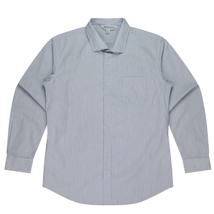 BAYVIEW MENS SHIRT LONG SLEEVE - WHITE/SKY