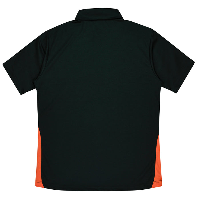 PATERSON MENS POLOS - BLACK/ORANGE