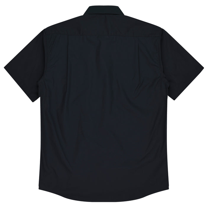 KINGSWOOD MENS SHIRT SHORT SLEEVE -  BLACK