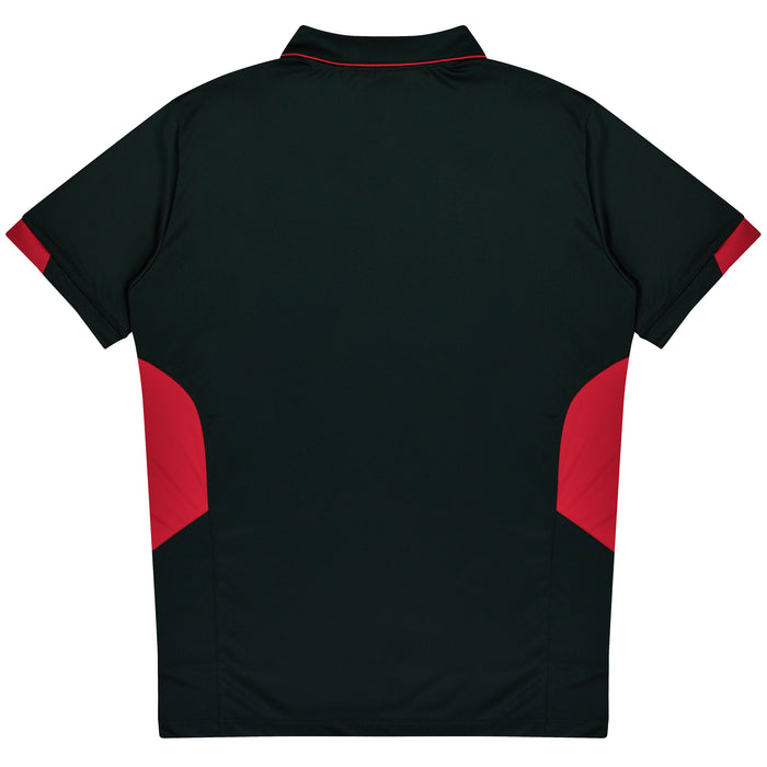 TASMAN MENS POLOS - BLACK/RED