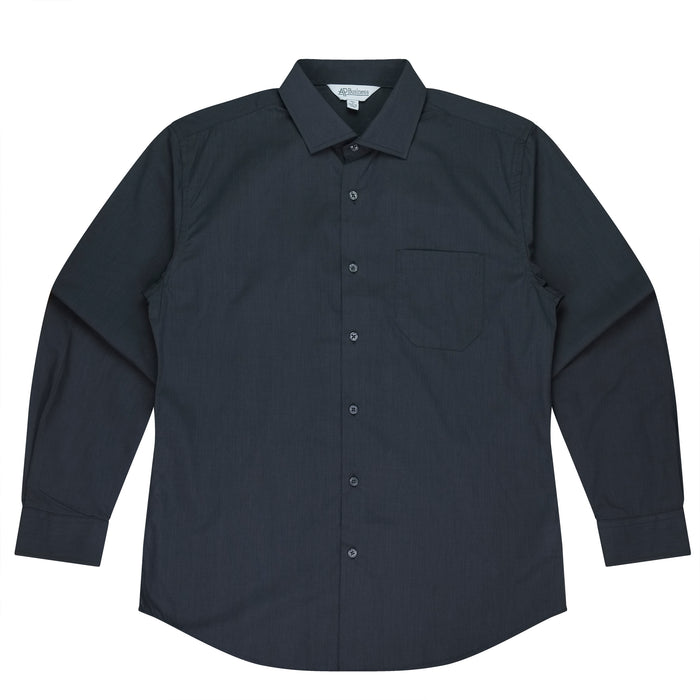 GRANGE MENS SHIRT LONG SLEEVE - SHADOW GREY