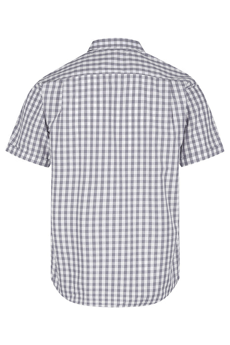 DEVONPORT MENS SHIRT SHORT SLEEVE - CHARCOAL/SILVER