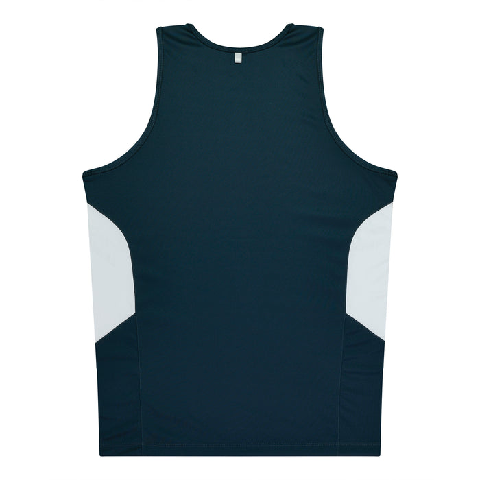 TASMAN KIDS SINGLETS - NAVY/WHITE