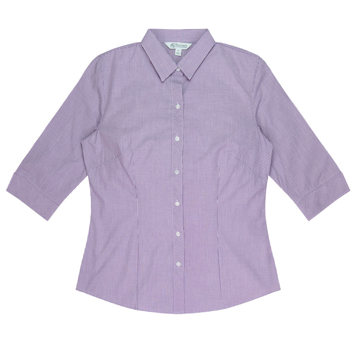 TOORAK LADY SHIRT 3/4 SLEEVE - PURPLE/WHITE