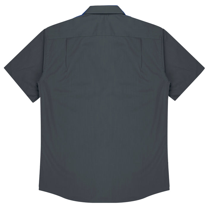 MOSMAN MENS SHIRT SHORT SLEEVE - SLATE