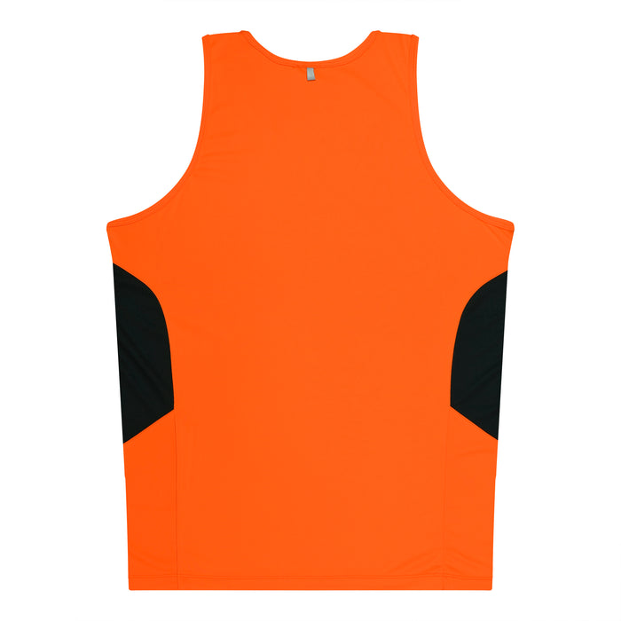 TASMAN KIDS SINGLETS - NEON ORANGE/SLATE