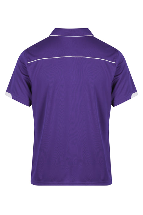 CURRUMBIN MENS POLOS - PURPLE/WHITE