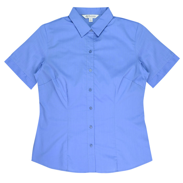 MOSMAN LADY SHIRT SHORT SLEEVE - MID BLUE