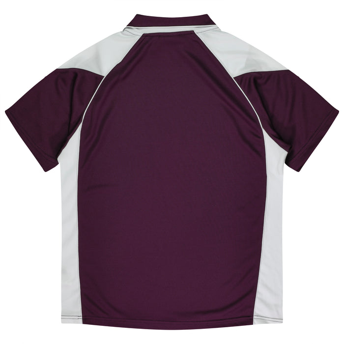 PREMIER MENS POLOS - BURGUNDY/WHITE