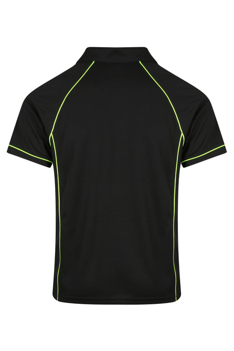 ENDEAVOUR MENS POLOS - BLACK/GREEN