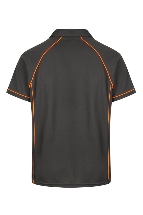 ENDEAVOUR MENS POLOS - SLATE/ORANGE